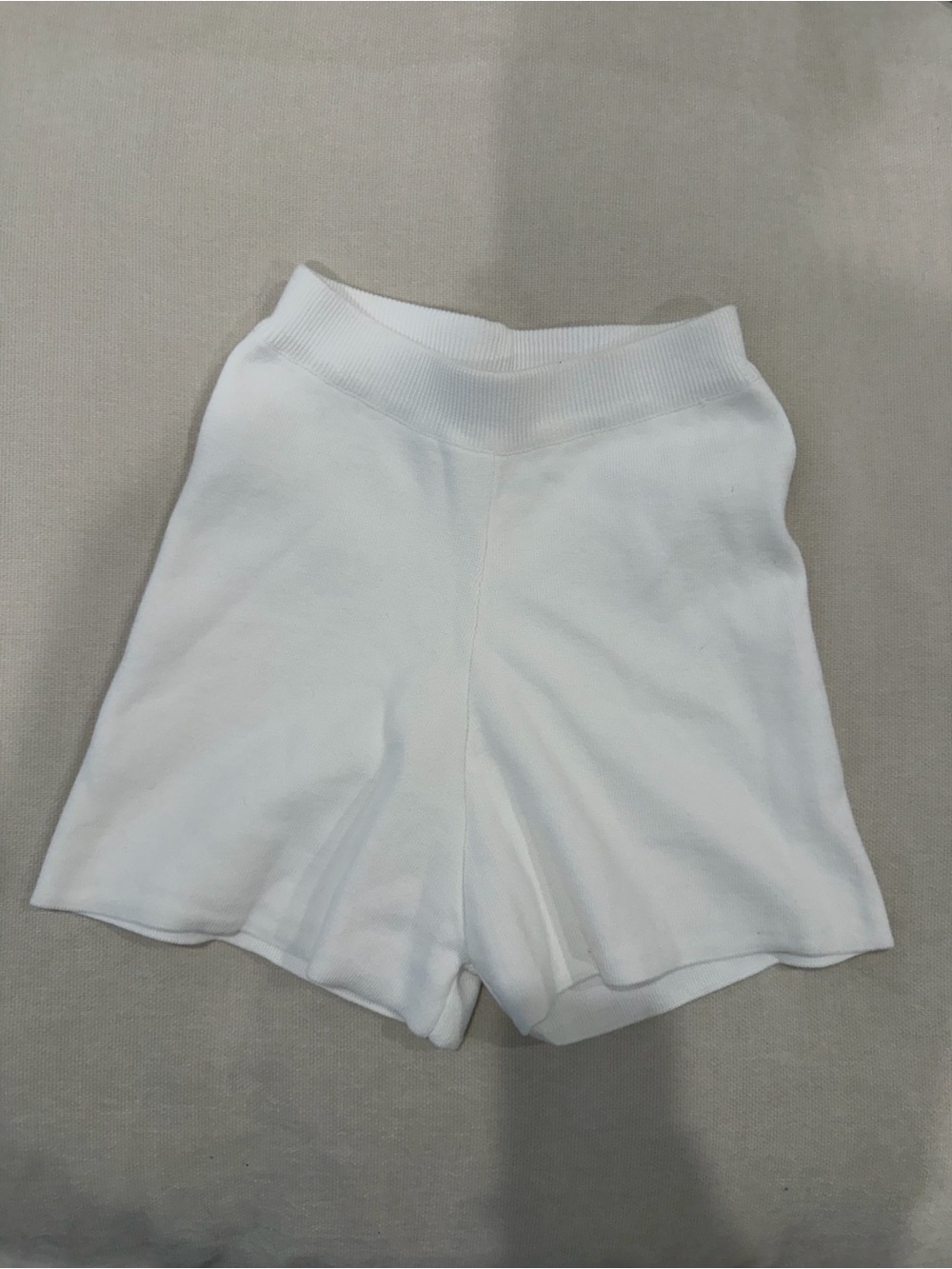 Princess Polly White High-Waist Knit Shorts
